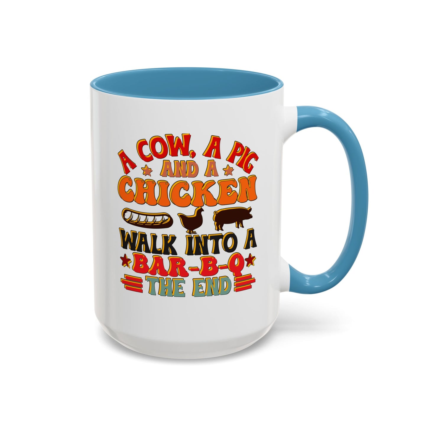 Funny BBQ Grilling Coffee Mug, Pig Cow Duck, Novelty Tea Cup, Barbecue Lover Gift, Kitchen Decor