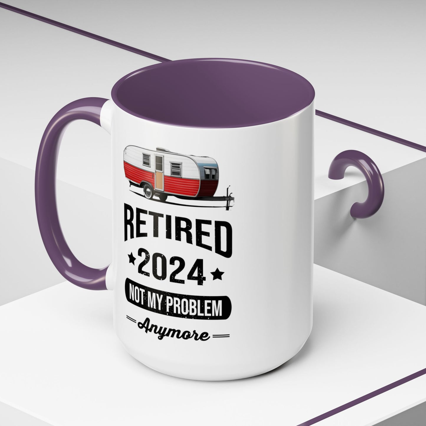 Retirement Mug - Retirement Camping - Coffee Mug - Funny Retirement Gift, Happy Retirement Mug, Fishing Retirement Gift A0037-02 Accent Coffee Mug (11, 15oz)