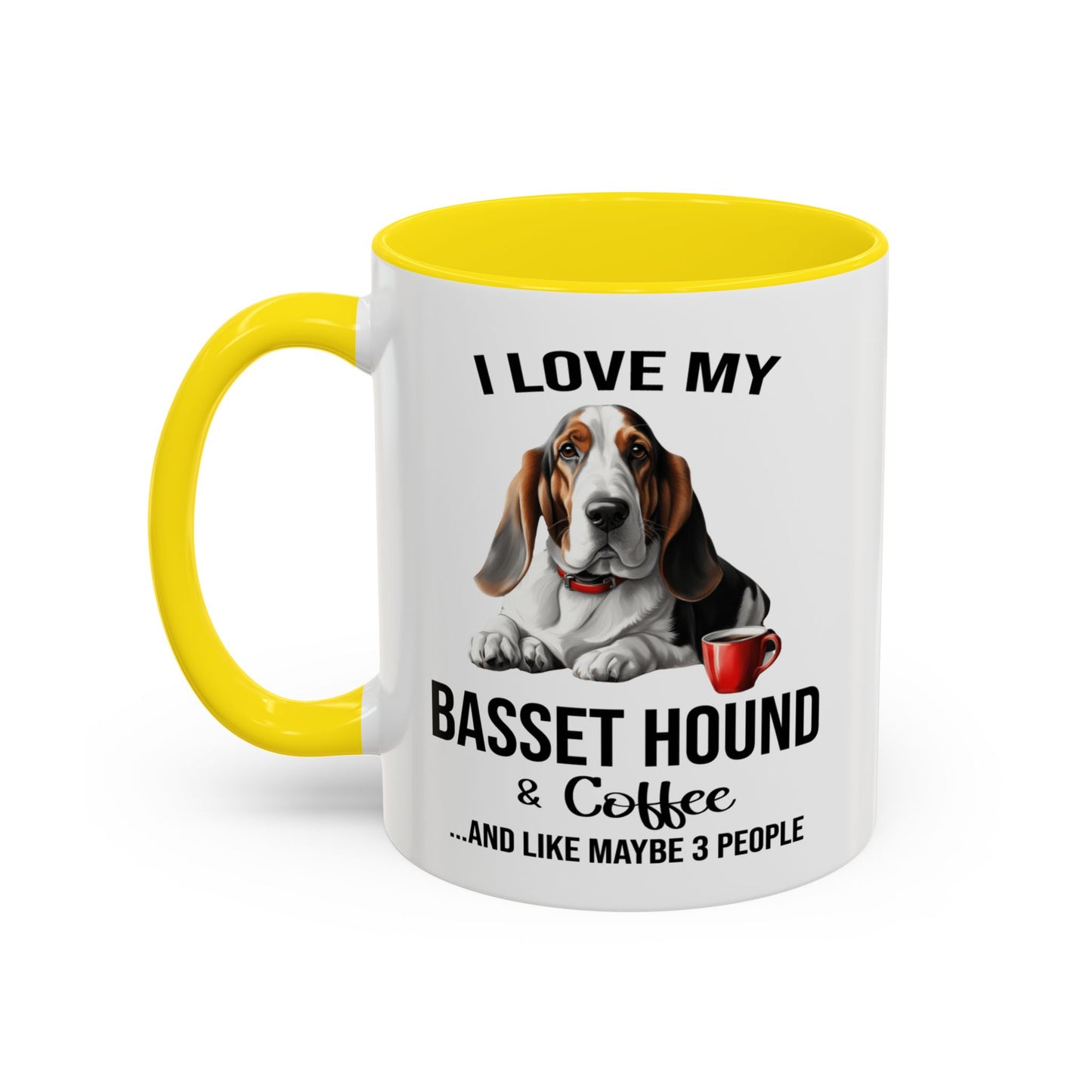 Basset Hound Lover Mug, Basset Hound Lover Gift, Coffee Mug, Basset Hound Mug, Basset Hound Gift, Basset Hound Owner, Coffee Cup A0023-005 Accent Coffee Mug (11, 15oz)