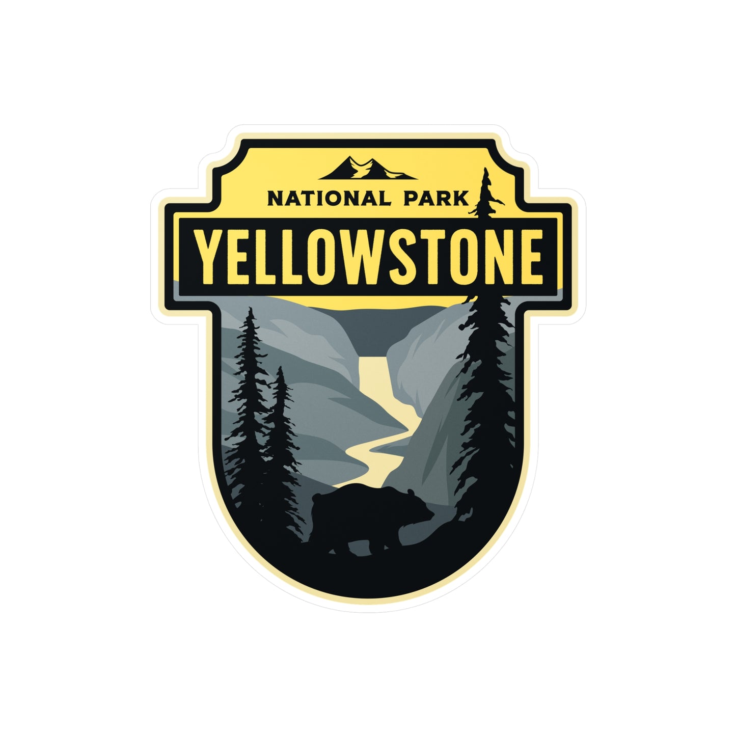 Sticker Yellowstone National Park, Wyoming, Bison, Waterproof, 4 sizes, National Park Stickers, Travel Stickers, Laptop Decal, Vinyl Sticker, Vinyl Decal