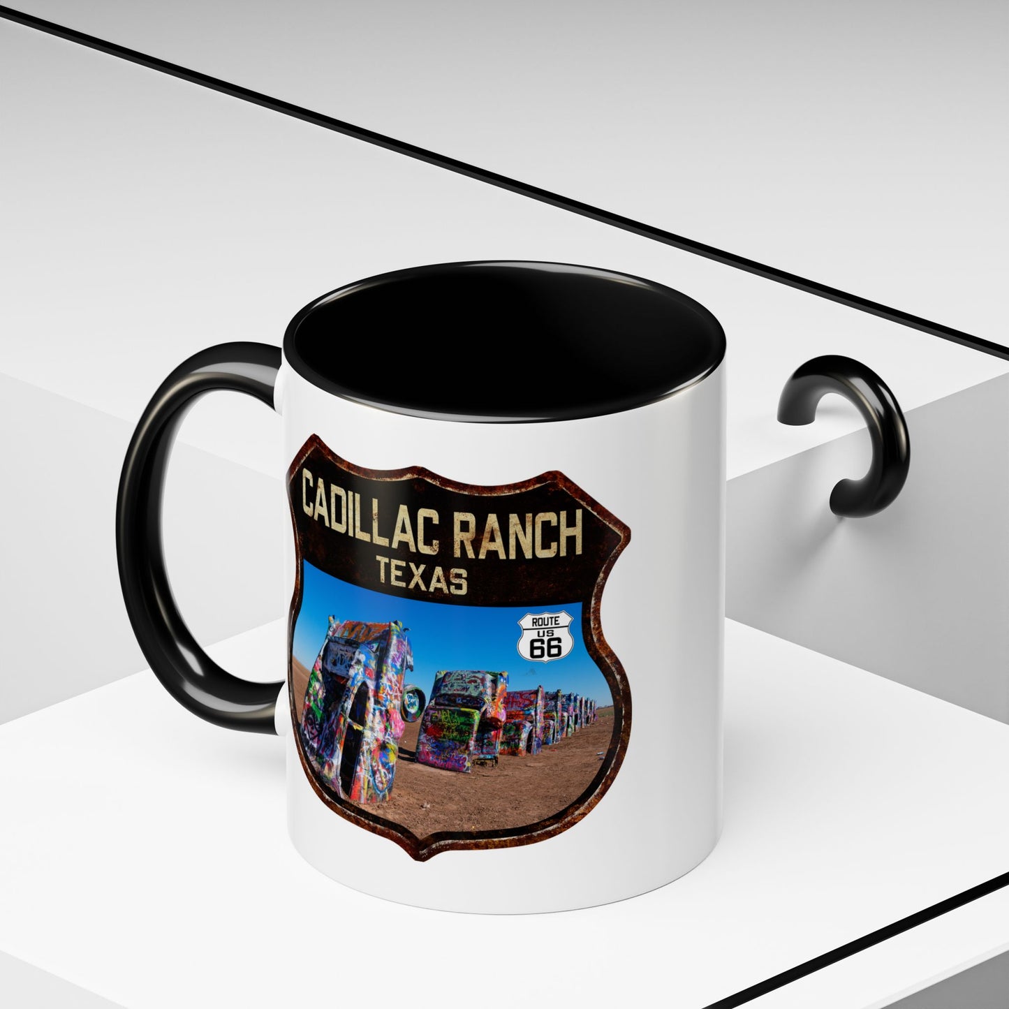 Mug Cadillac Ranch Route 66 Shield Texas 11oz