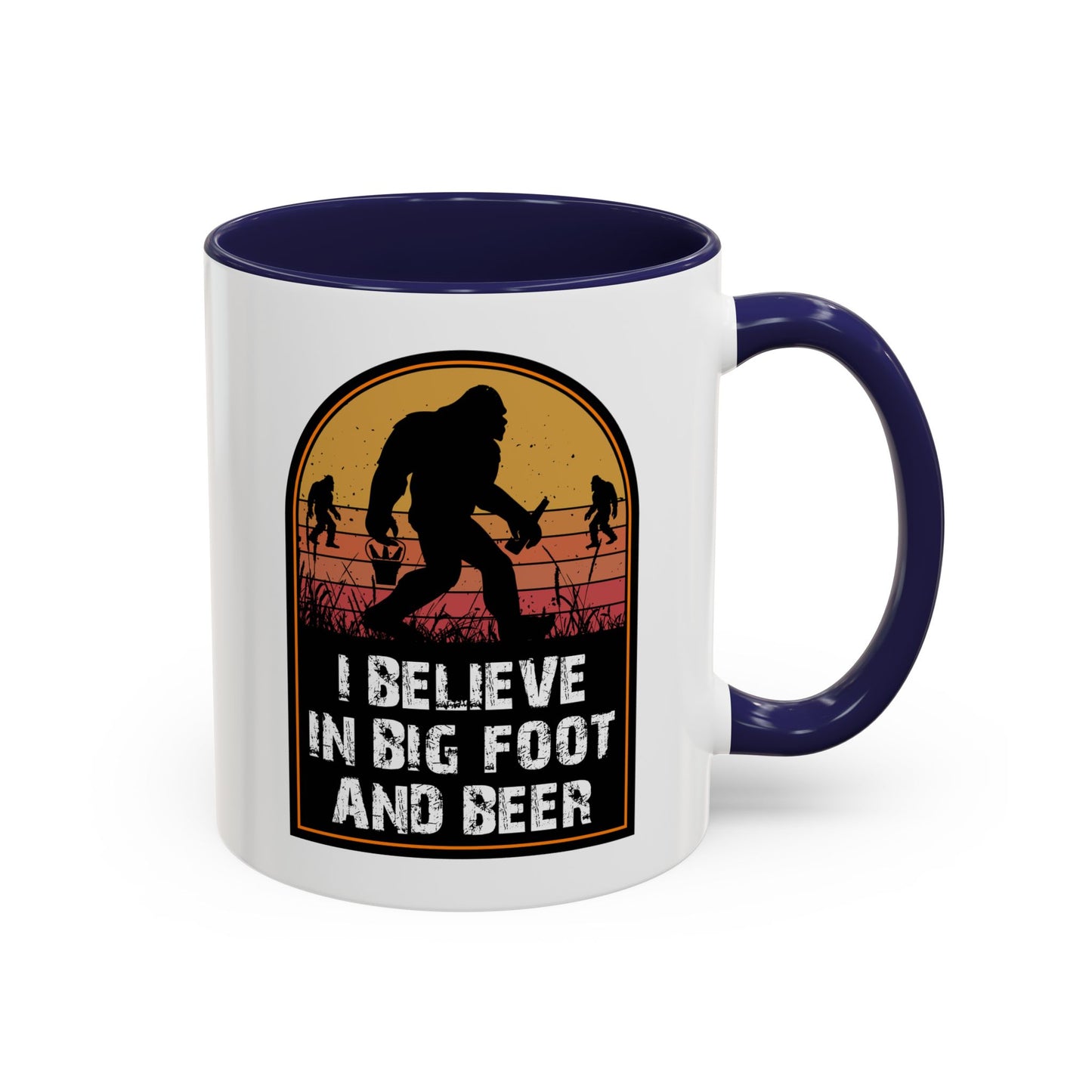 Big Foot and Beer Sticker - Sasquatch Decal - Funny Yeti Gift Accent Coffee Mug (11, 15oz)