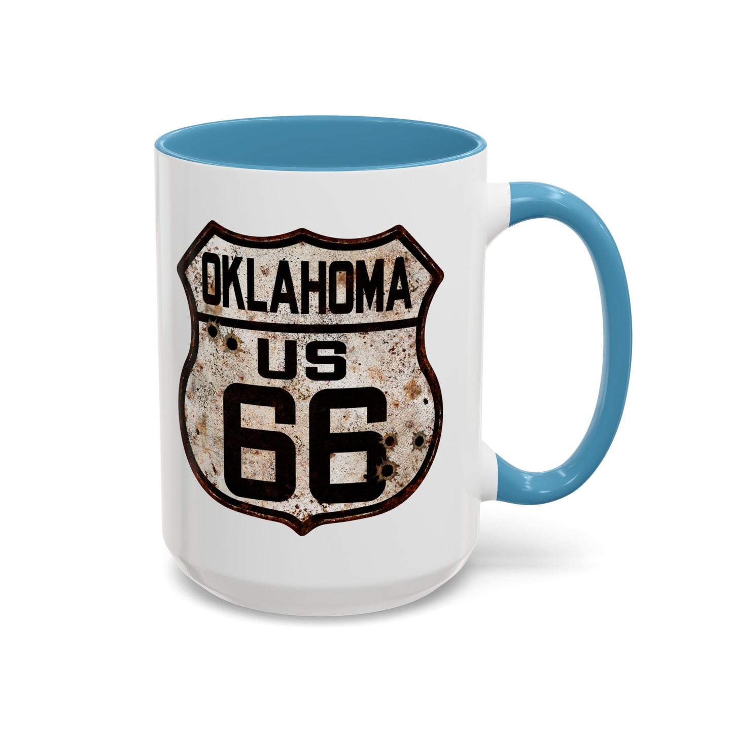 Mug Vintage Rusty Route 66 Highway Shield Oklahoma Route 66 Gift 11oz, 15oz