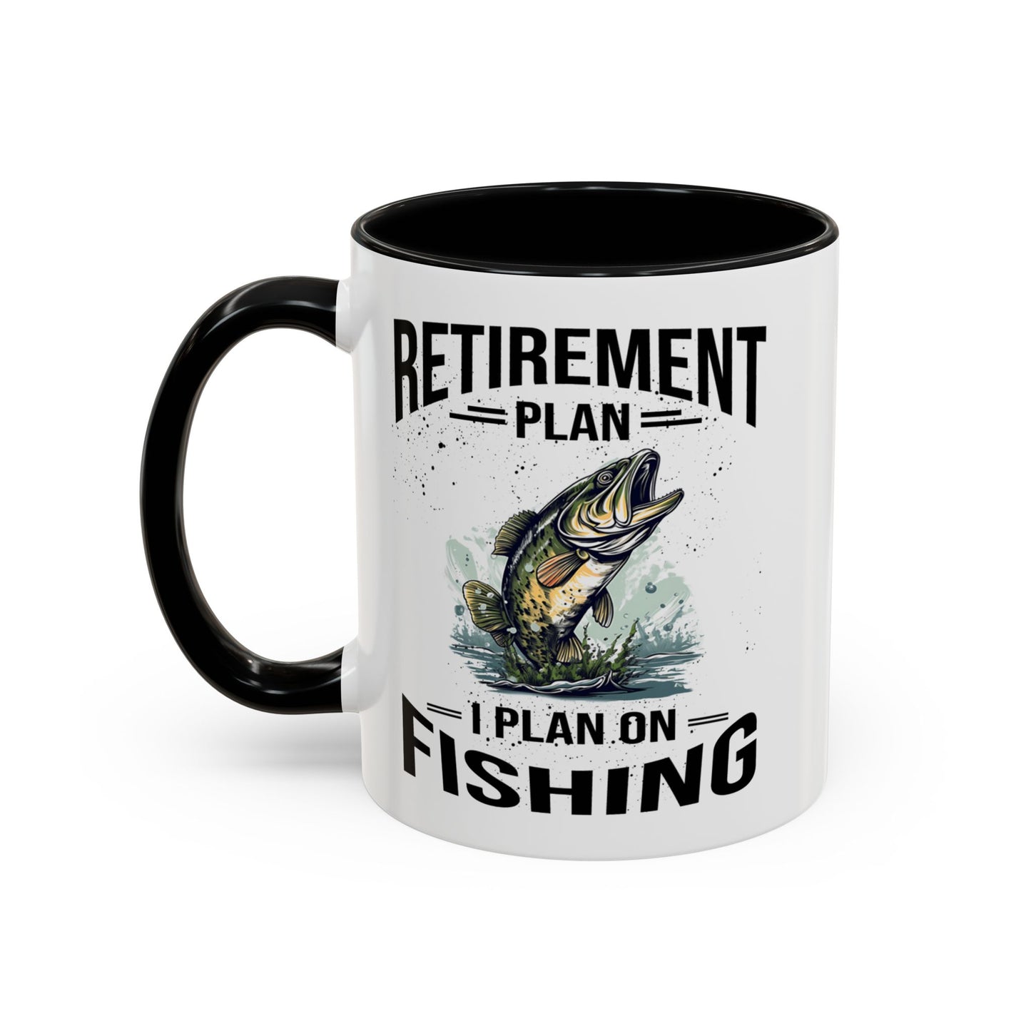 Retirement Mug - Retirement Plan Gone Fishing - Coffee Mug - Funny Retirement Gift, Happy Retirement Mug, Fishing Retirement Gift A0037-03 Accent Coffee Mug (11, 15oz)