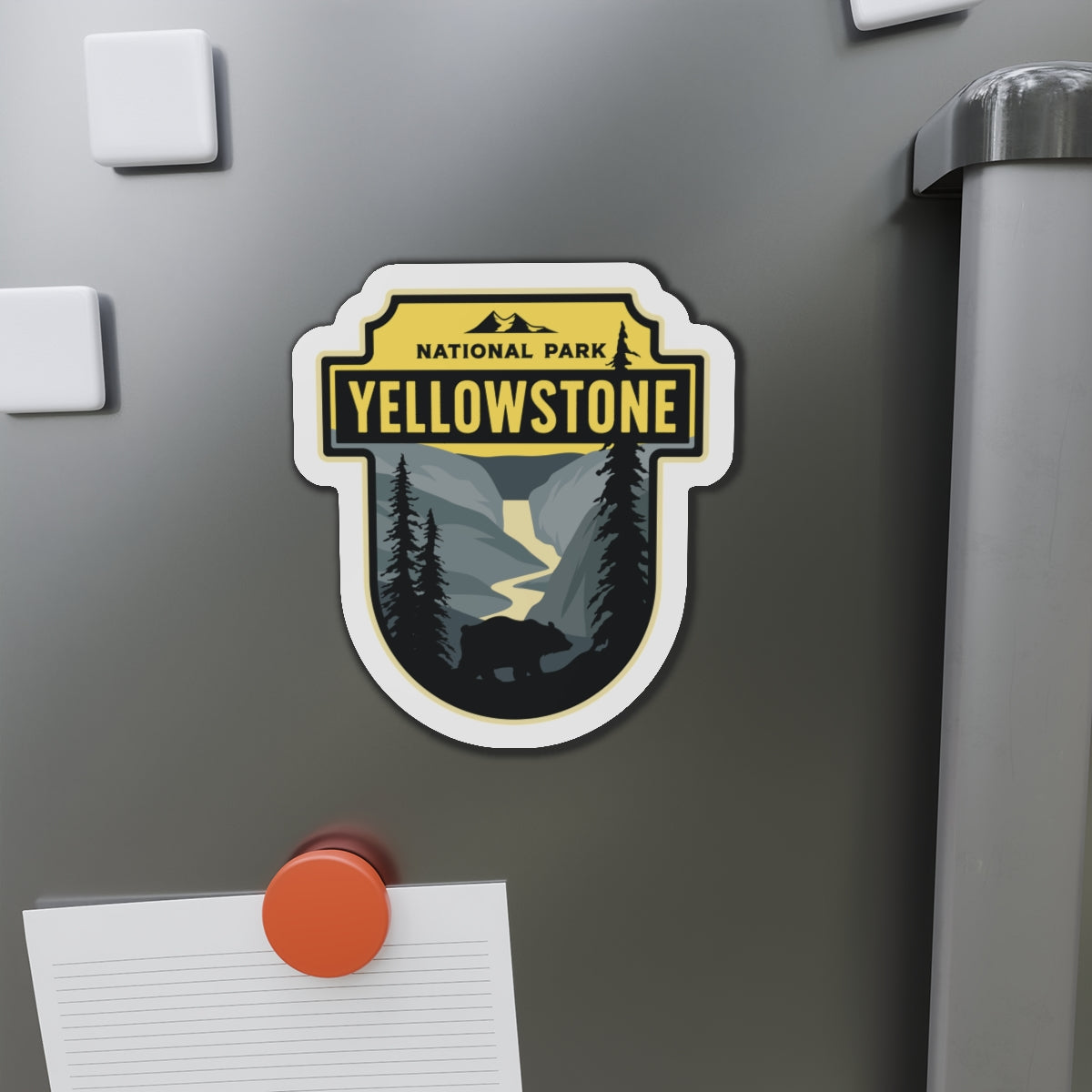 Vintage Style Yellowstone National Park Refrigerator Magnet Die-Cut Magnets