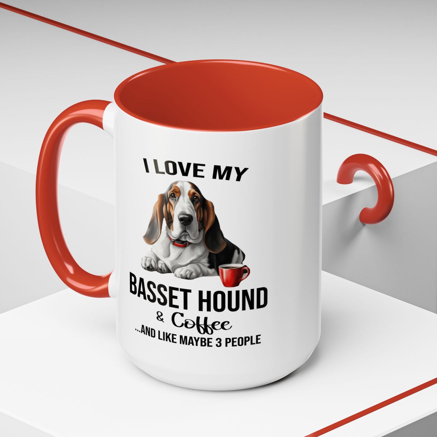 Basset Hound Lover Mug, Basset Hound Lover Gift, Coffee Mug, Basset Hound Mug, Basset Hound Gift, Basset Hound Owner, Coffee Cup A0023-005 Accent Coffee Mug (11, 15oz)