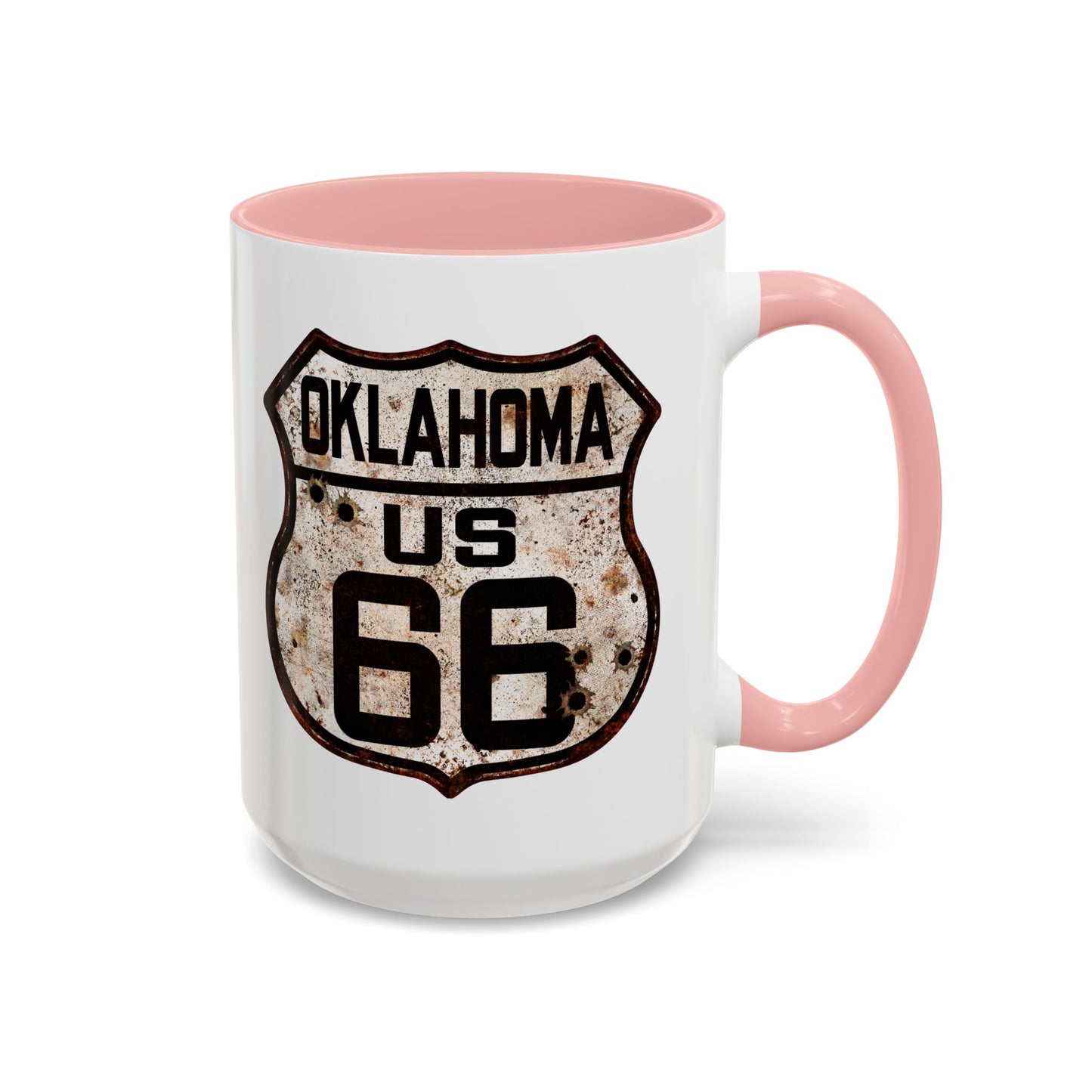 Mug Vintage Rusty Route 66 Highway Shield Oklahoma Route 66 Gift 11oz, 15oz