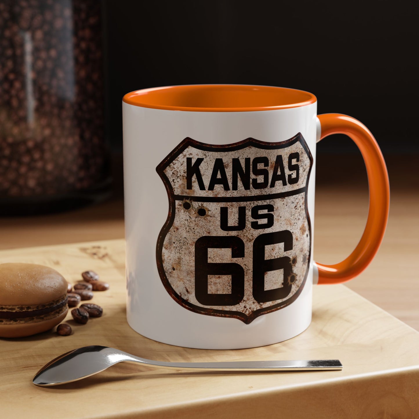 Mug Vintage Rusty Route 66 Highway Shield Kansas Route 66 Gift 11oz, 15oz