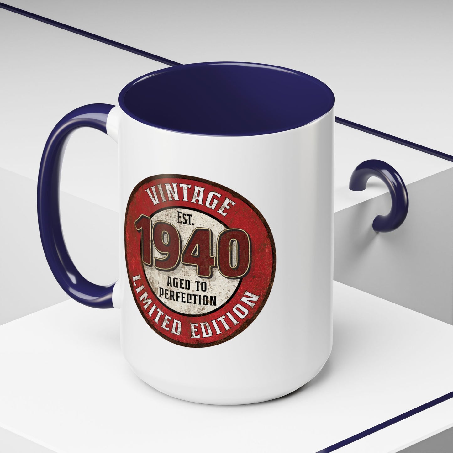 Vintage 1940 Birthday Mug, Aged to Perfection Limited Qty Coffee Cup