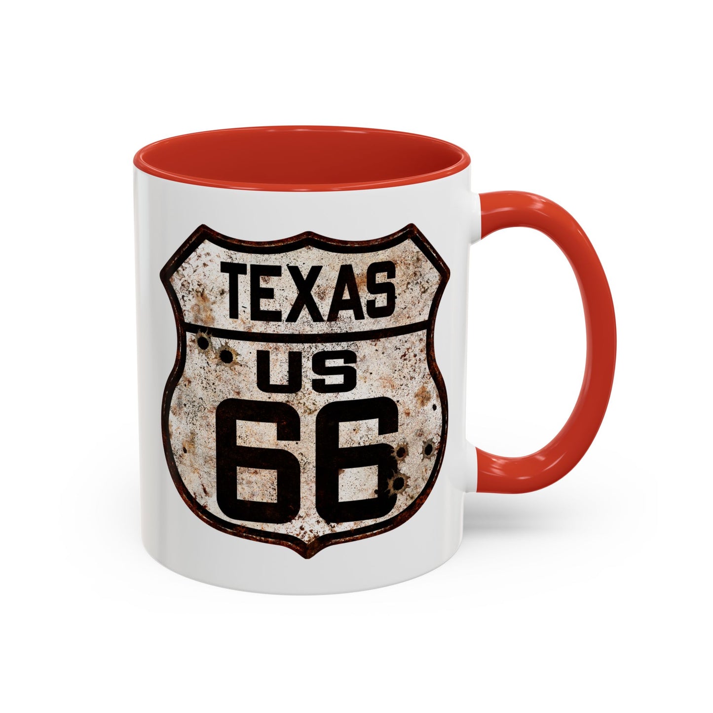 Mug Vintage Rusty Route 66 Highway Shield Texas Route 66 Gift 11oz, 15oz