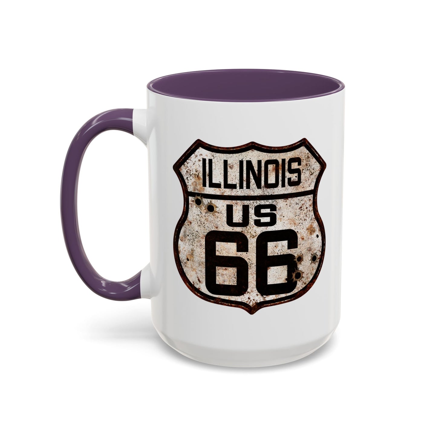 Mug Vintage Rusty Route 66 Highway Shield Illinois Route 66 Gift 11oz, 15oz