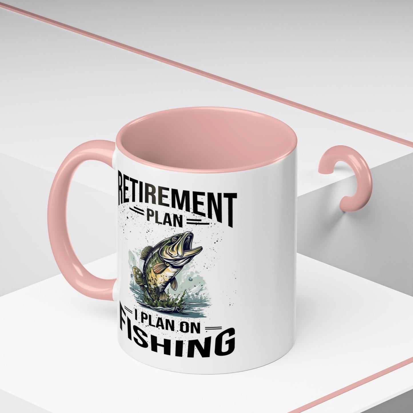 Retirement Mug - Retirement Plan Gone Fishing - Coffee Mug - Funny Retirement Gift, Happy Retirement Mug, Fishing Retirement Gift A0037-03 Accent Coffee Mug (11, 15oz)