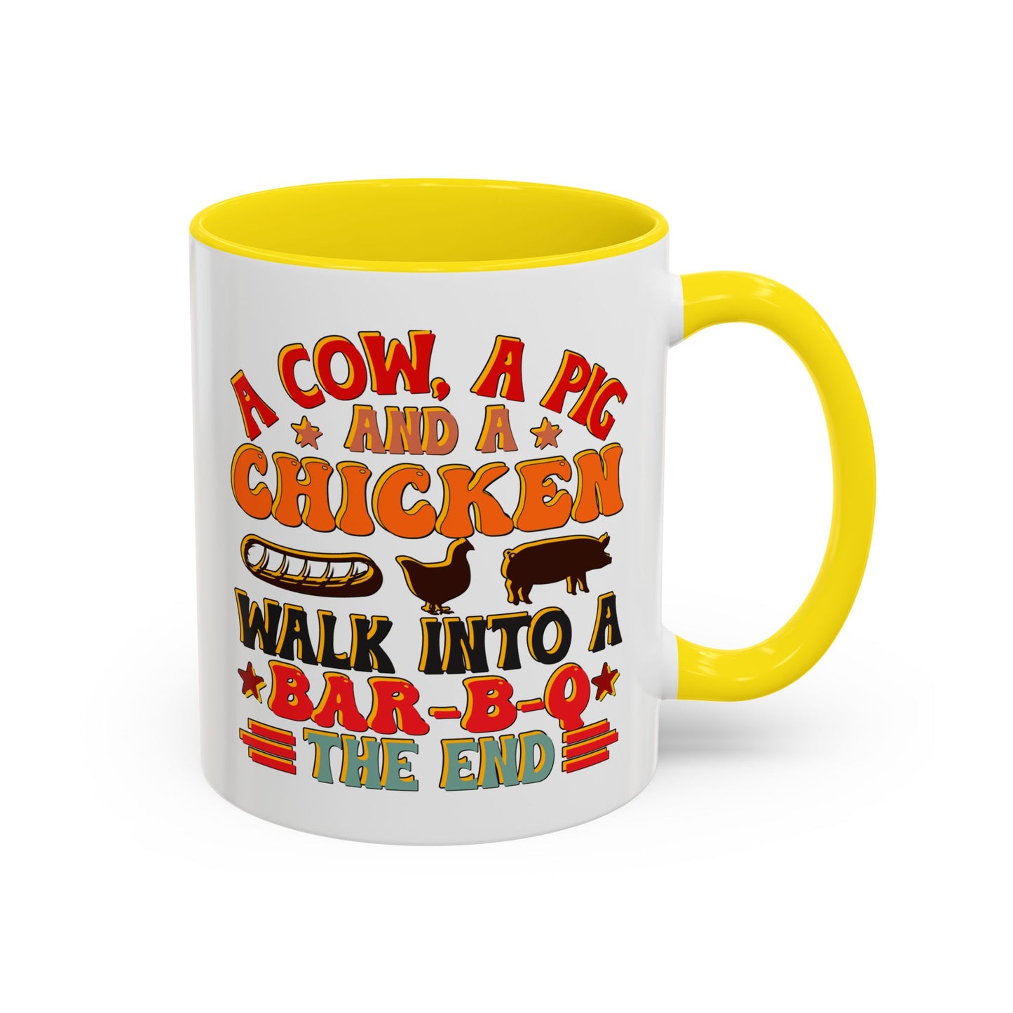 Funny BBQ Grilling Coffee Mug, Pig Cow Duck, Novelty Tea Cup, Barbecue Lover Gift, Kitchen Decor