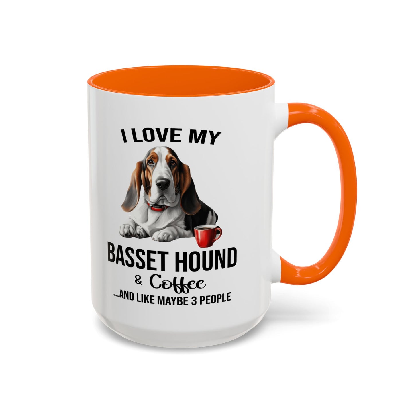 Basset Hound Lover Mug, Basset Hound Lover Gift, Coffee Mug, Basset Hound Mug, Basset Hound Gift, Basset Hound Owner, Coffee Cup A0023-005 Accent Coffee Mug (11, 15oz)