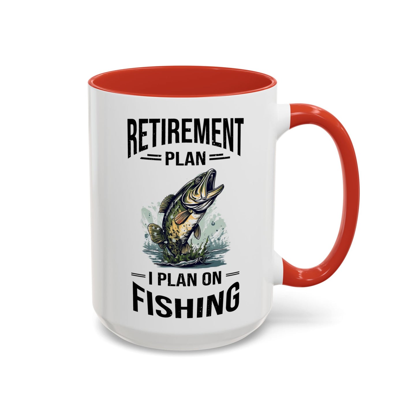 Retirement Mug - Retirement Plan Gone Fishing - Coffee Mug - Funny Retirement Gift, Happy Retirement Mug, Fishing Retirement Gift A0037-03 Accent Coffee Mug (11, 15oz)