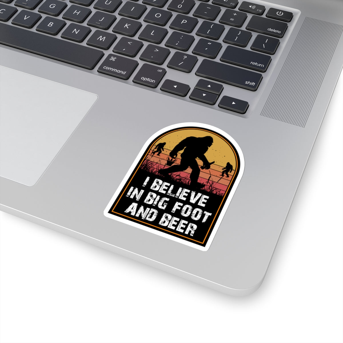 Quirky Big Foot Decal - I Believe in Big Foot and Beer Kiss-Cut Stickers