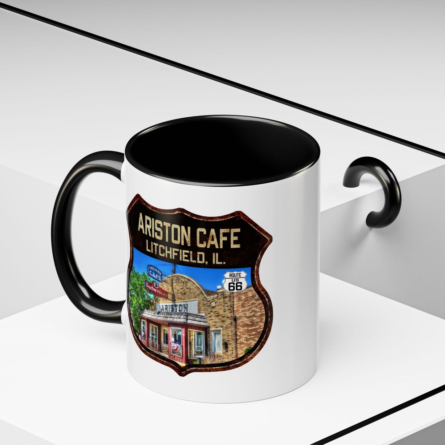 Mug Ariston Cafe Route 66 Shield Illinois 11oz