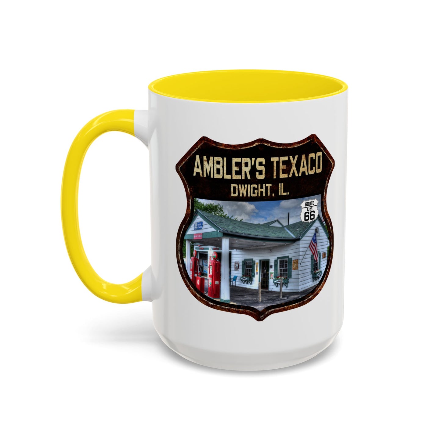 Mug Amblers Texaco Service Station Route 66 Shield Illinois 11oz