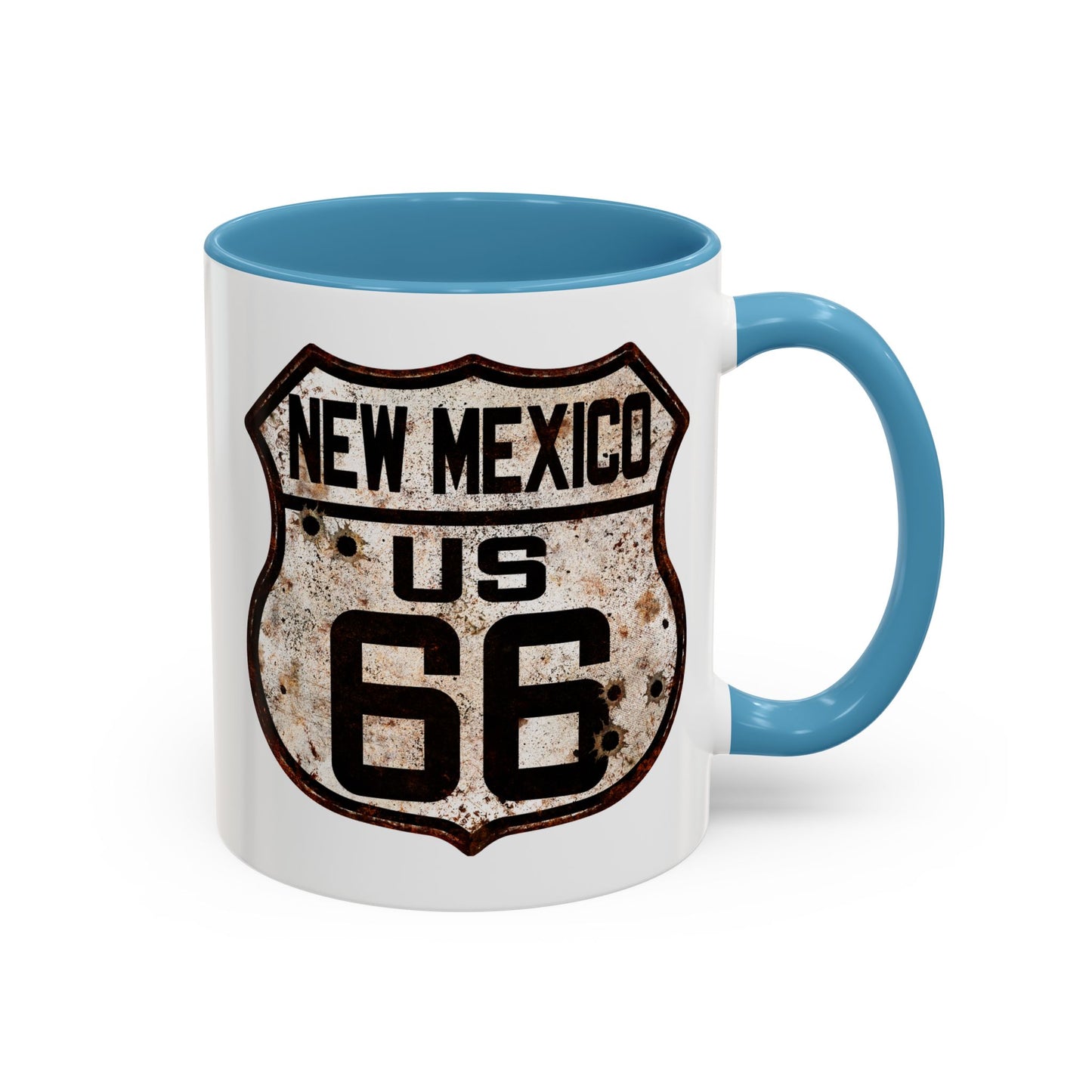 Mug Vintage Rusty Route 66 Highway Shield New Mexico Route 66 Gift 11oz, 15oz