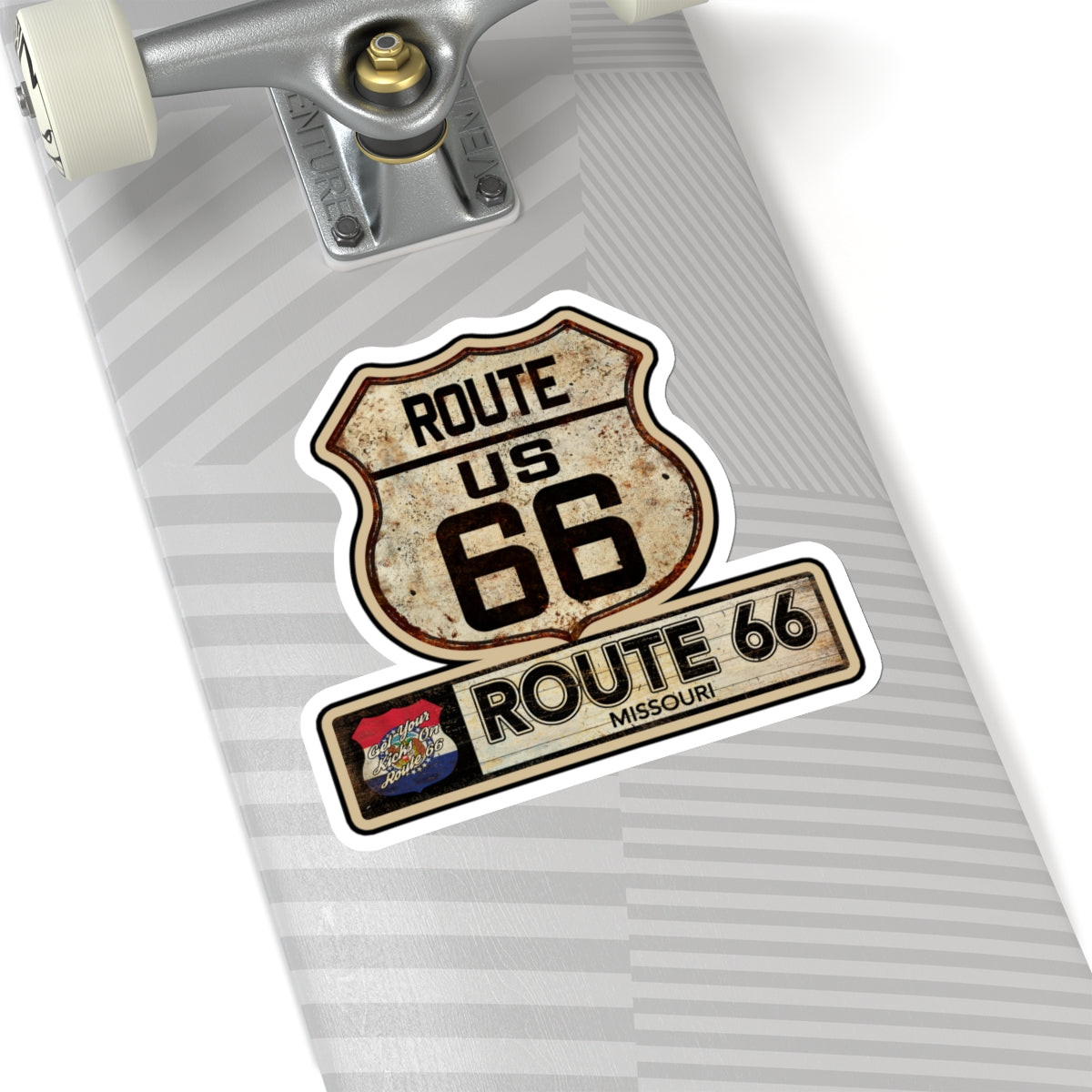 Vintage Missouri Route 66 Shield Sticker - Travel Souvenir Kiss-Cut Stickers