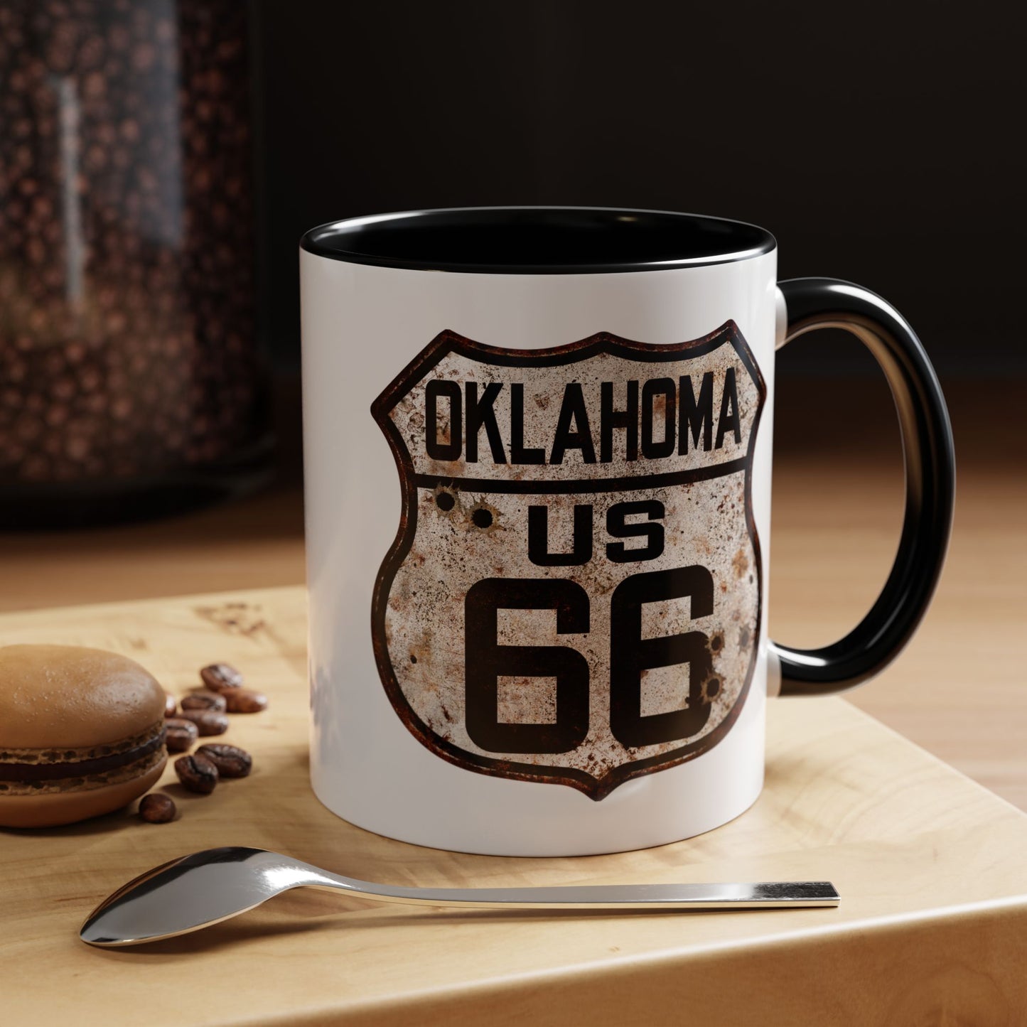 Mug Vintage Rusty Route 66 Highway Shield Oklahoma Route 66 Gift 11oz, 15oz