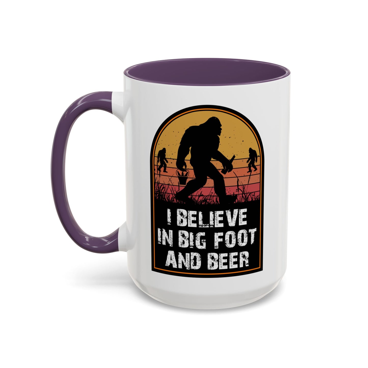 Big Foot and Beer Sticker - Sasquatch Decal - Funny Yeti Gift Accent Coffee Mug (11, 15oz)