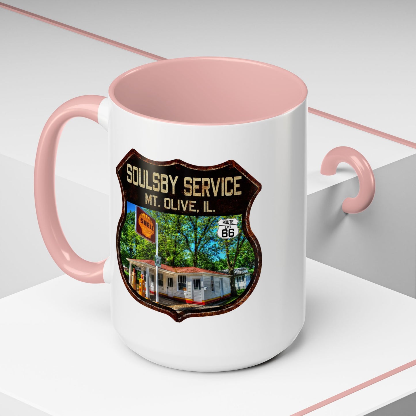 Mug Soulsby Service Station Route 66 Shield Illinois 11oz