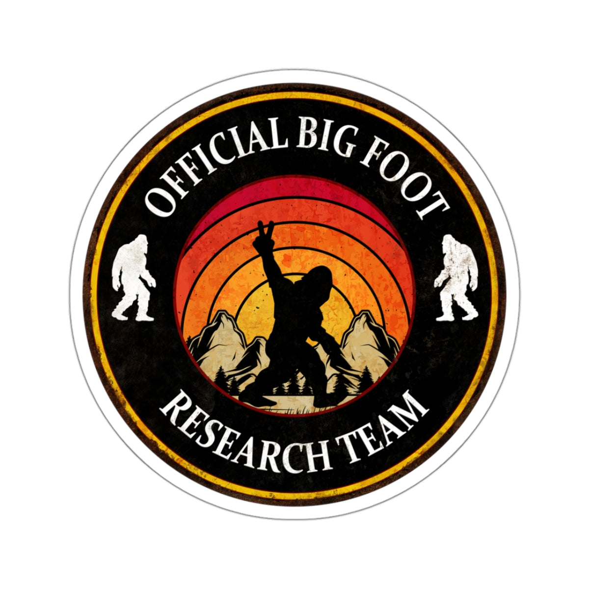 Quirky Big Foot Decal - Official Big Foot Research Team Kiss-Cut Stickers