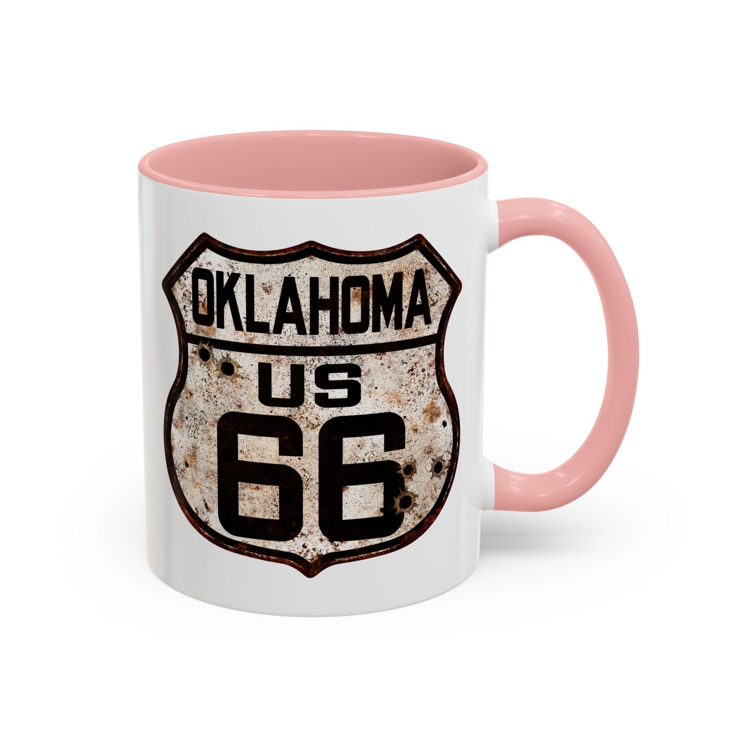 Mug Vintage Rusty Route 66 Highway Shield Oklahoma Route 66 Gift 11oz, 15oz