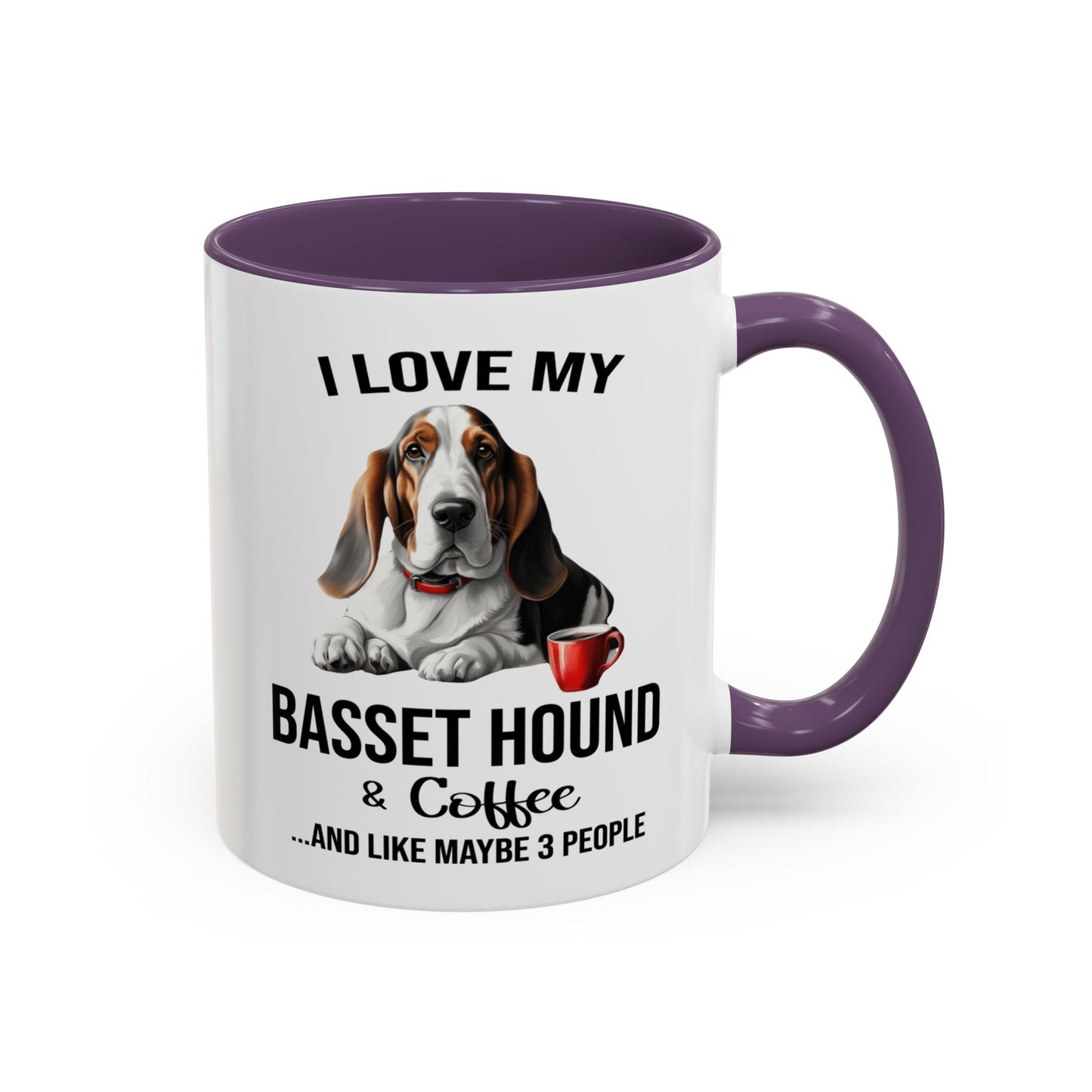 Basset Hound Lover Mug, Basset Hound Lover Gift, Coffee Mug, Basset Hound Mug, Basset Hound Gift, Basset Hound Owner, Coffee Cup A0023-005 Accent Coffee Mug (11, 15oz)