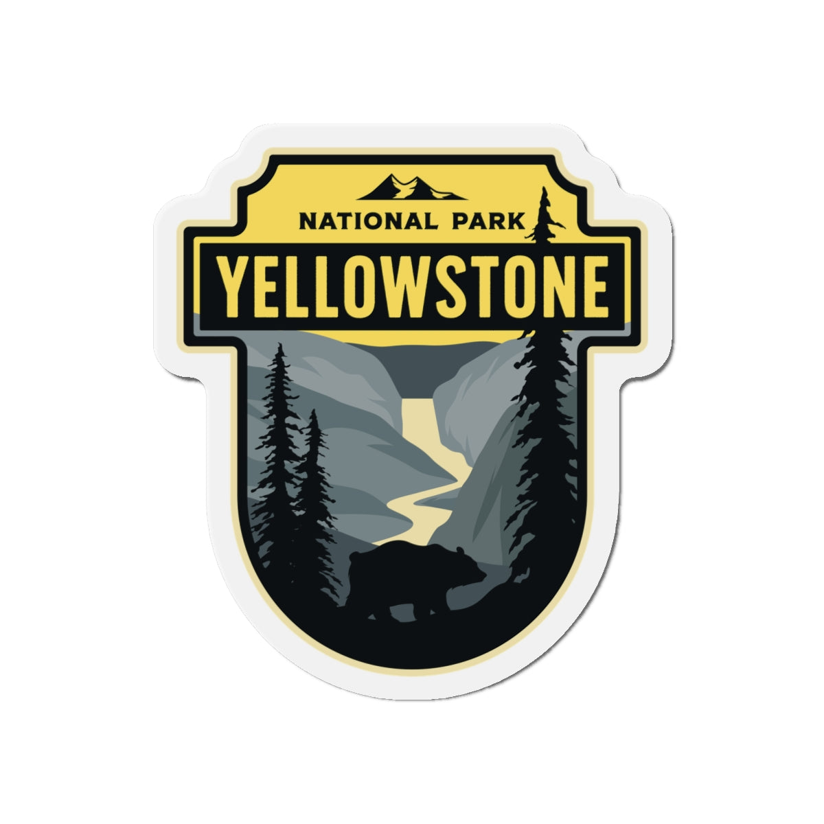 Vintage Style Yellowstone National Park Refrigerator Magnet Die-Cut Magnets