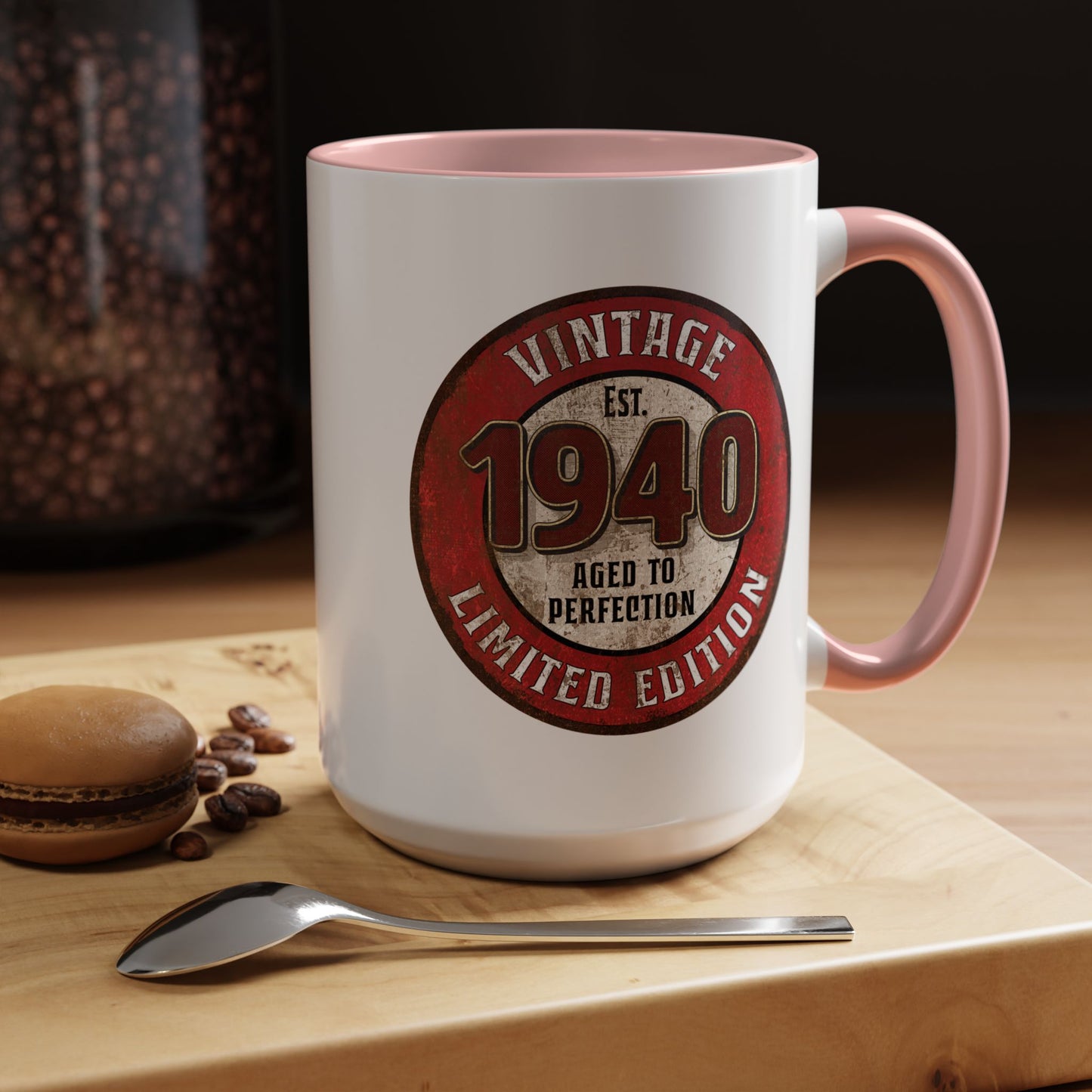 Vintage 1940 Birthday Mug, Aged to Perfection Limited Qty Coffee Cup