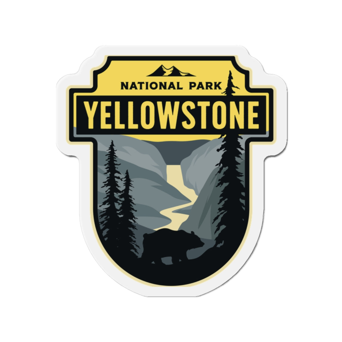 Vintage Style Yellowstone National Park Refrigerator Magnet Die-Cut Magnets