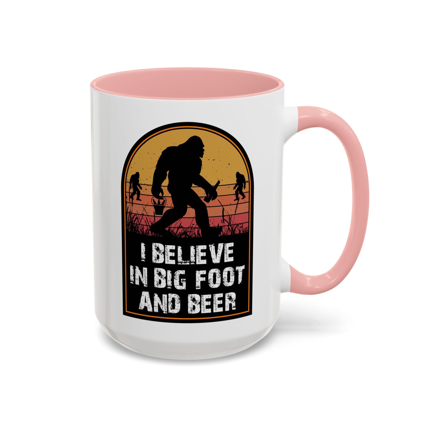 Big Foot and Beer Sticker - Sasquatch Decal - Funny Yeti Gift Accent Coffee Mug (11, 15oz)