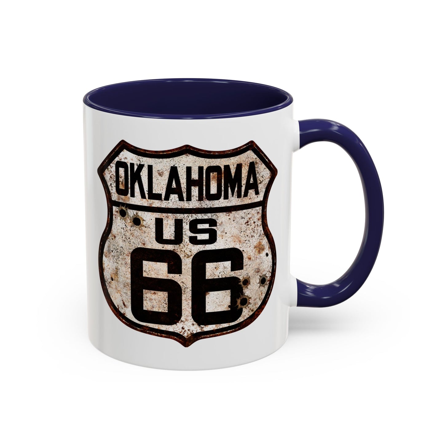 Mug Vintage Rusty Route 66 Highway Shield Oklahoma Route 66 Gift 11oz, 15oz