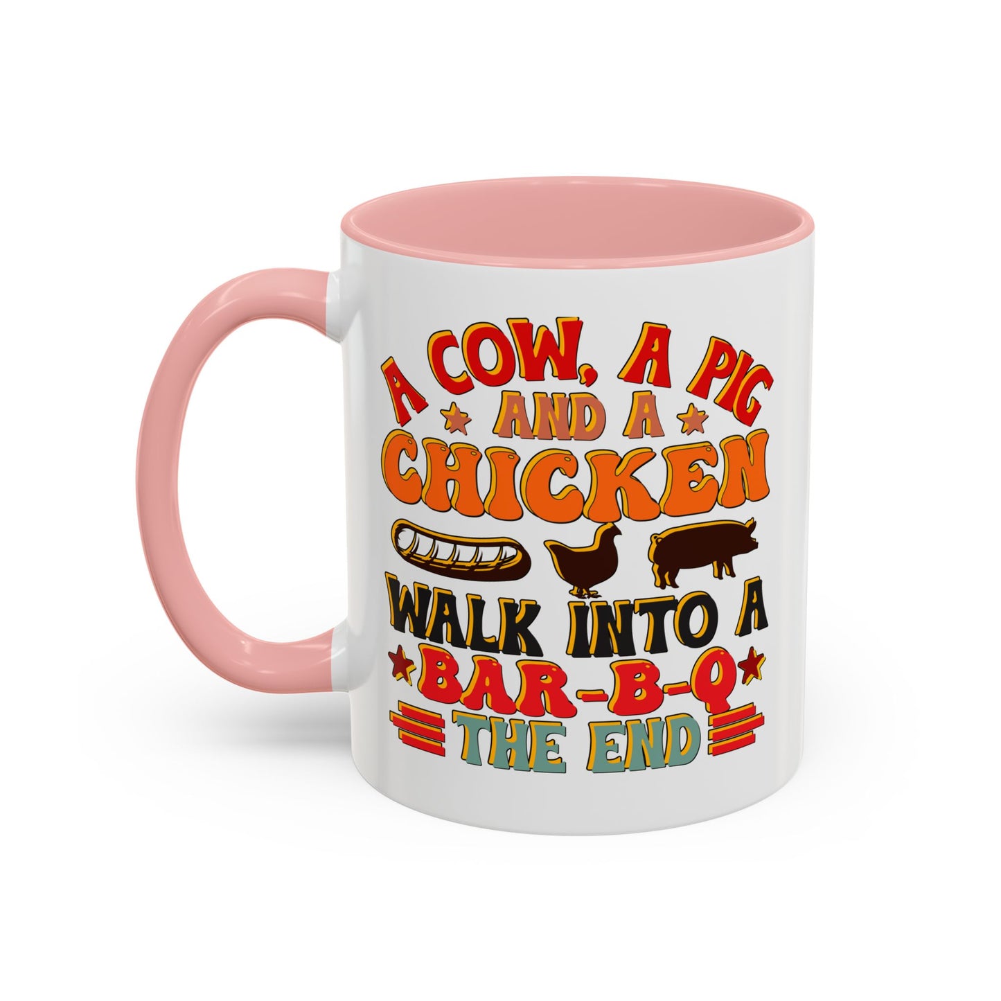 Funny BBQ Grilling Coffee Mug, Pig Cow Duck, Novelty Tea Cup, Barbecue Lover Gift, Kitchen Decor