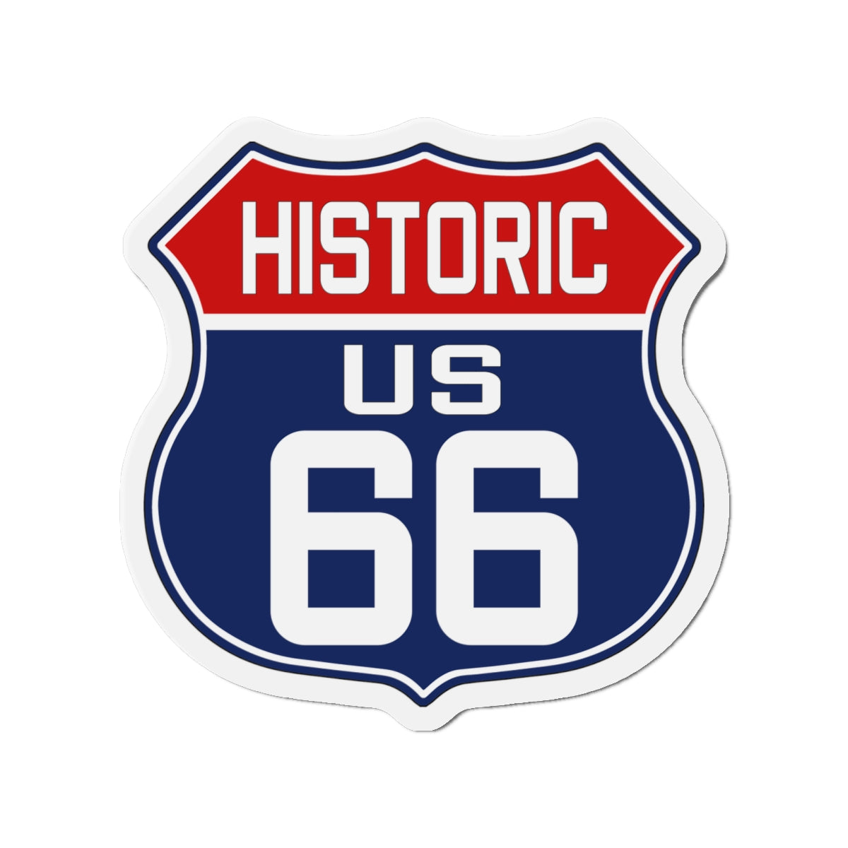 Red White and Blue Route 66 Shield Die-Cut Magnets