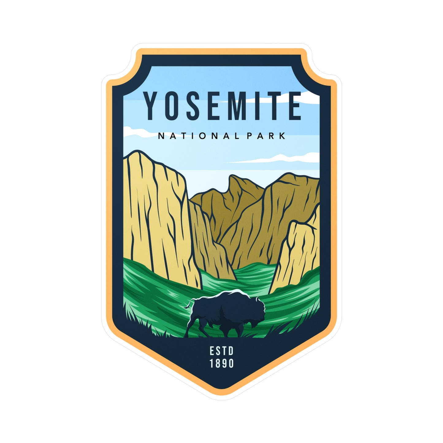 Yosemite National Park Sticker, National Park Stickers, Travel Stickers, Laptop Decal, Vinyl Sticker, Vinyl Decal, Floral Stickers