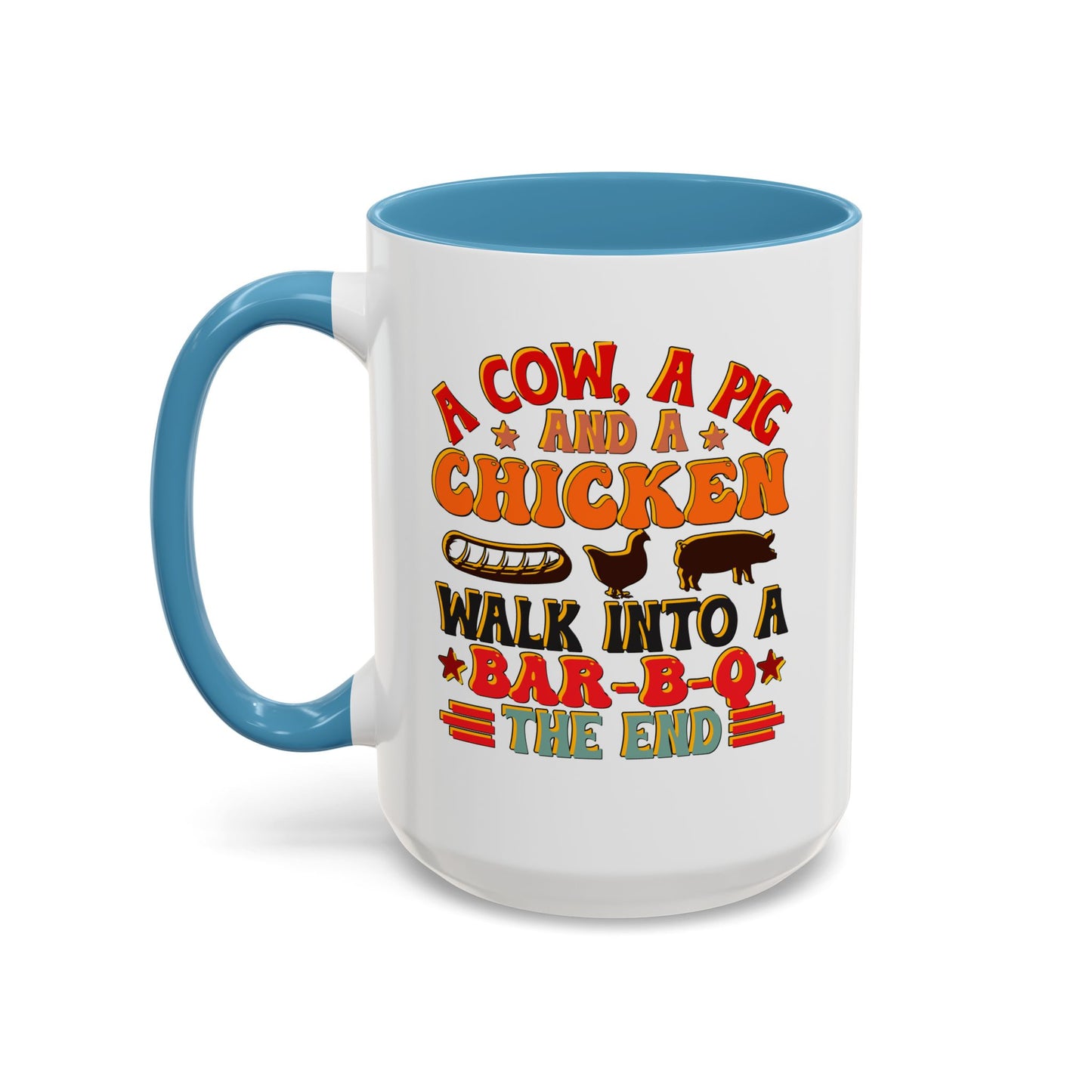 Funny BBQ Grilling Coffee Mug, Pig Cow Duck, Novelty Tea Cup, Barbecue Lover Gift, Kitchen Decor