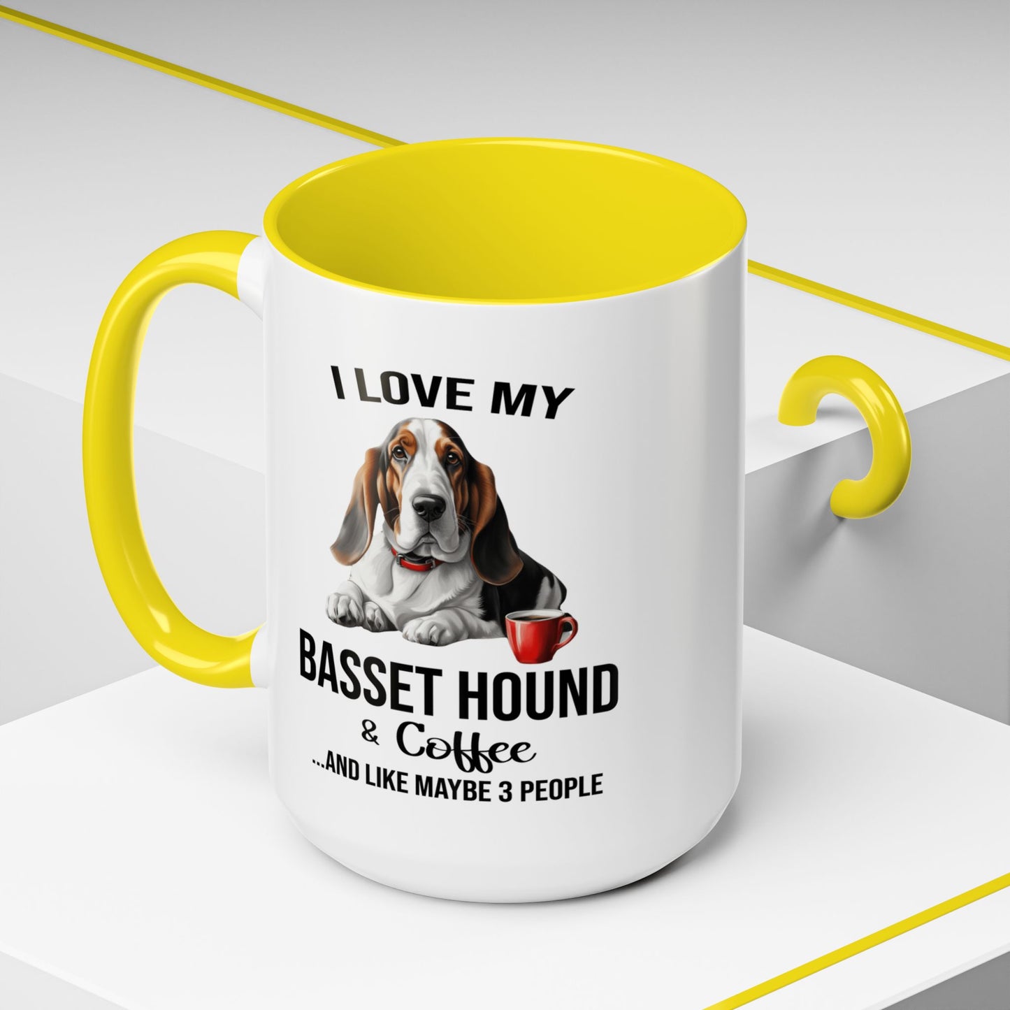 Basset Hound Lover Mug, Basset Hound Lover Gift, Coffee Mug, Basset Hound Mug, Basset Hound Gift, Basset Hound Owner, Coffee Cup A0023-005 Accent Coffee Mug (11, 15oz)