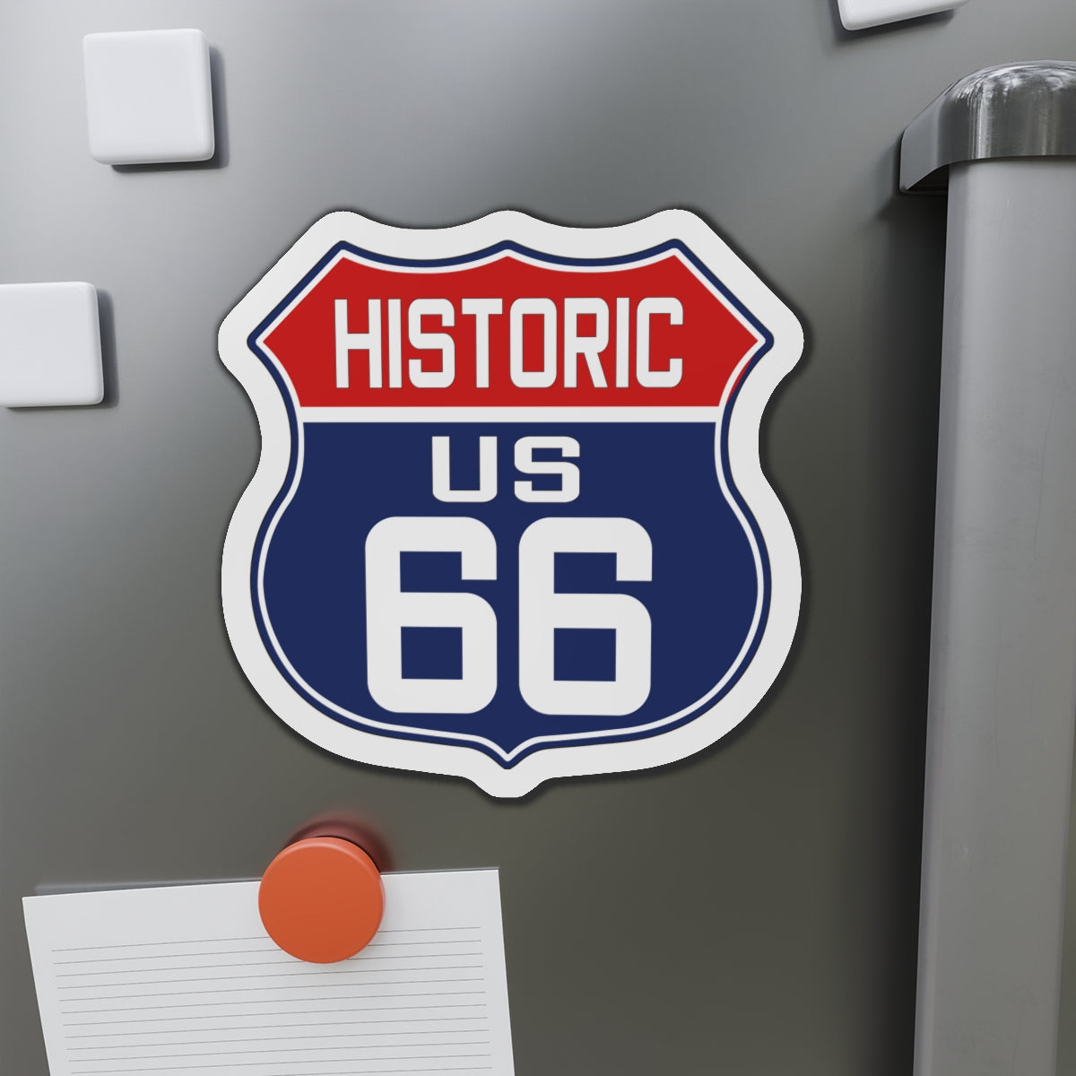 Red White and Blue Route 66 Shield Die-Cut Magnets