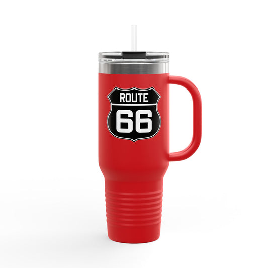 Route 66 Shield Insulated Travel Mug - Black and White Route 66 Shield Insulated Travel Mug, 40oz