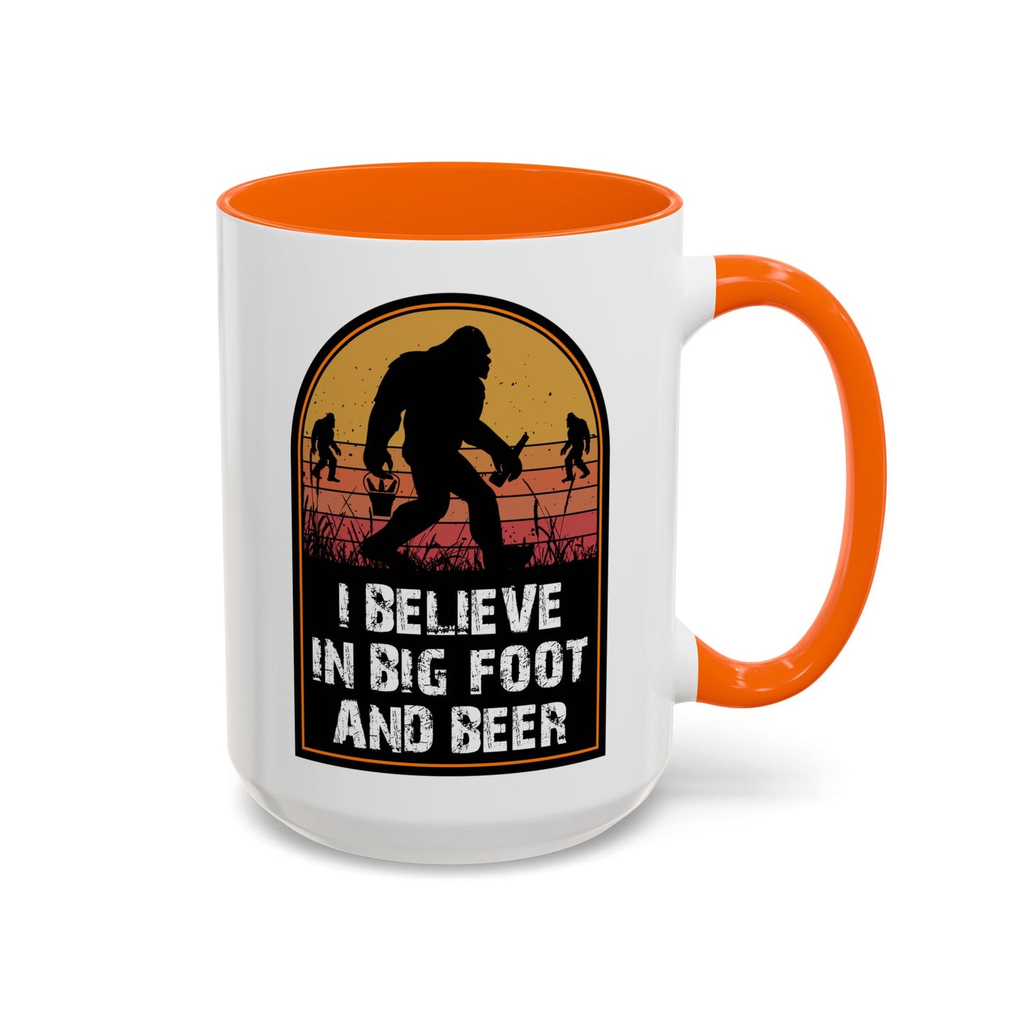 Big Foot and Beer Sticker - Sasquatch Decal - Funny Yeti Gift Accent Coffee Mug (11, 15oz)