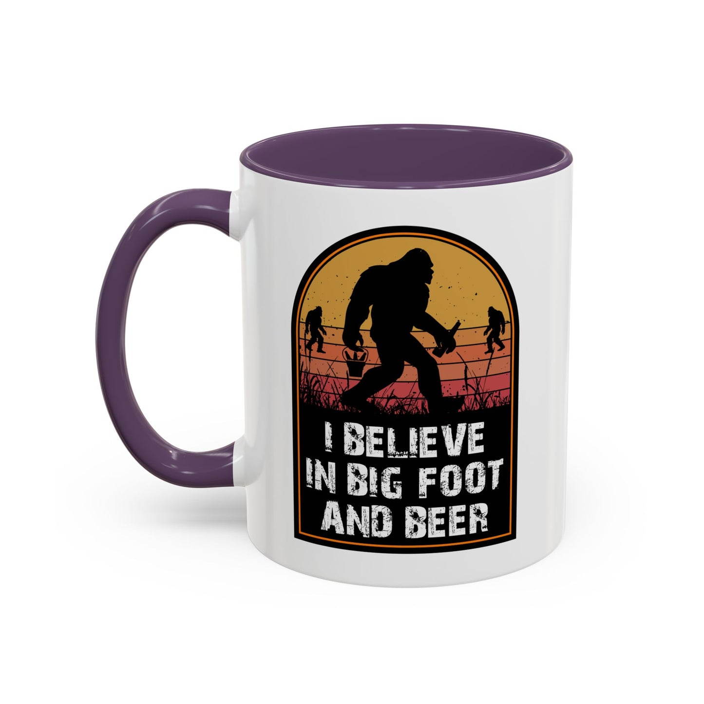 Big Foot and Beer Sticker - Sasquatch Decal - Funny Yeti Gift Accent Coffee Mug (11, 15oz)