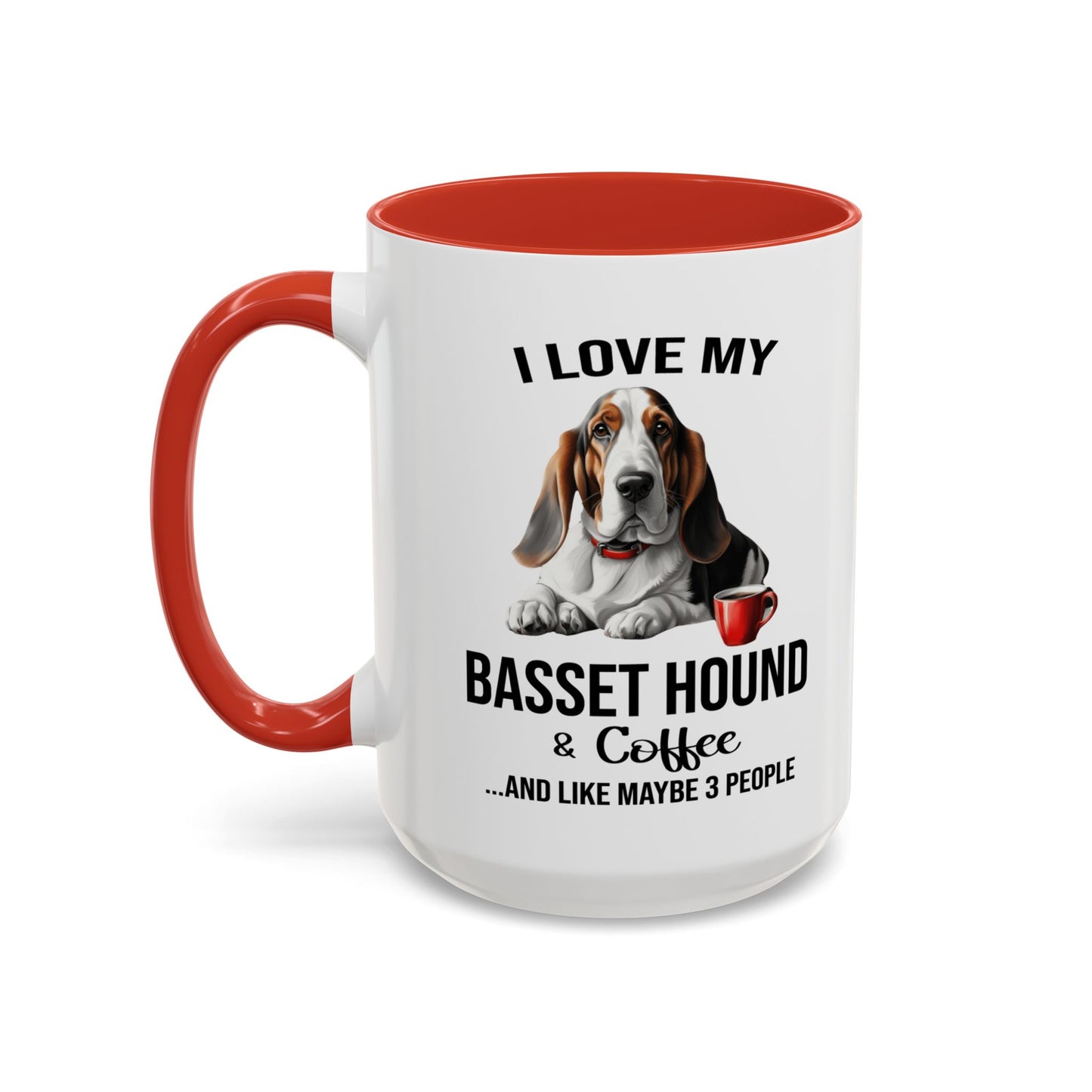 Basset Hound Lover Mug, Basset Hound Lover Gift, Coffee Mug, Basset Hound Mug, Basset Hound Gift, Basset Hound Owner, Coffee Cup A0023-005 Accent Coffee Mug (11, 15oz)