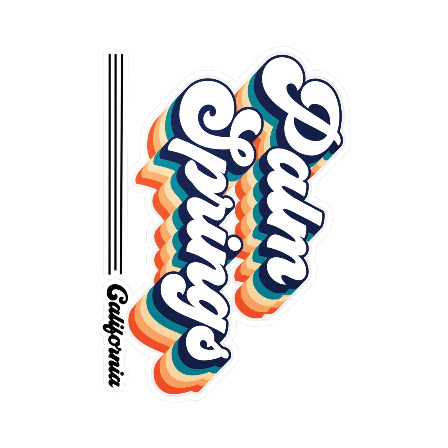 Colorful Retro Groovy Palm Springs CA Sticker - Nostalgic Decor Kiss-Cut Vinyl Decals