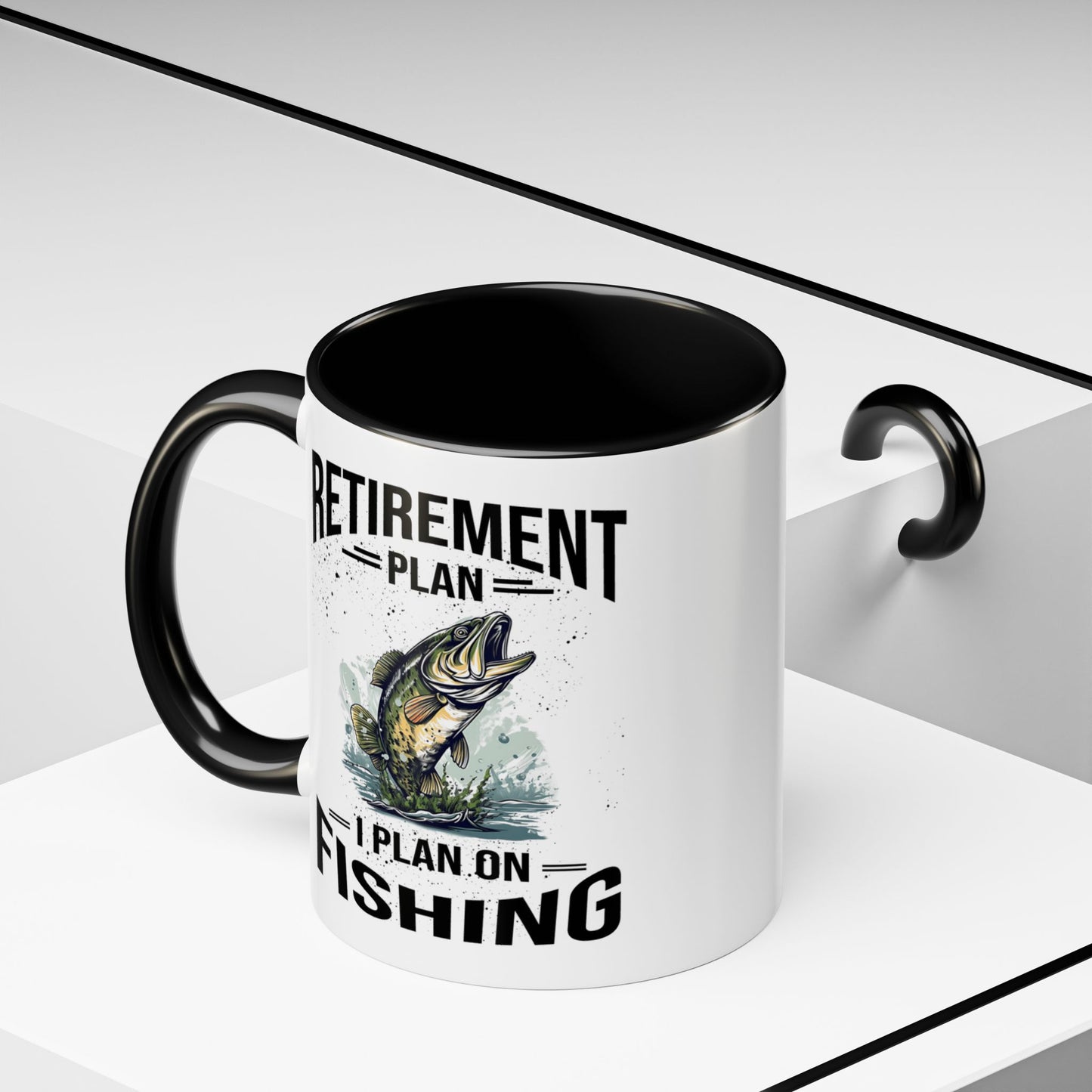 Retirement Mug - Retirement Plan Gone Fishing - Coffee Mug - Funny Retirement Gift, Happy Retirement Mug, Fishing Retirement Gift A0037-03 Accent Coffee Mug (11, 15oz)