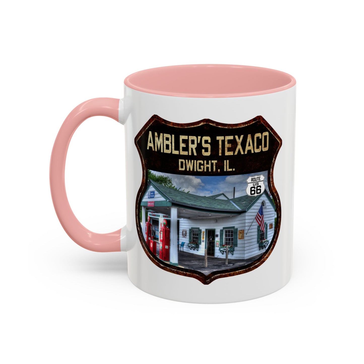 Mug Amblers Texaco Service Station Route 66 Shield Illinois 11oz