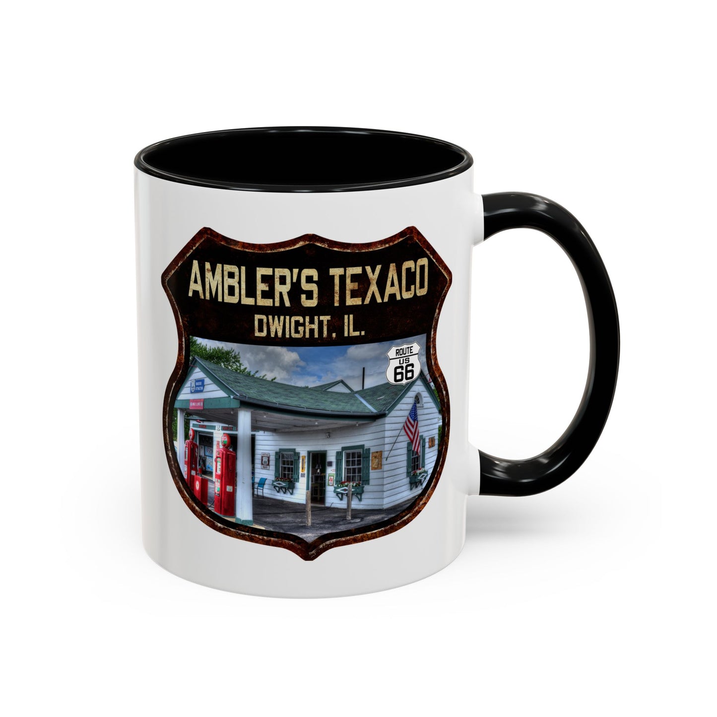 Mug Amblers Texaco Service Station Route 66 Shield Illinois 11oz