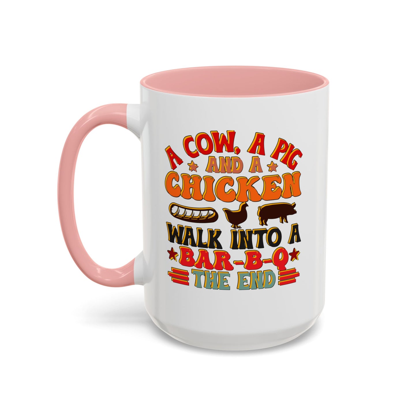 Funny BBQ Grilling Coffee Mug, Pig Cow Duck, Novelty Tea Cup, Barbecue Lover Gift, Kitchen Decor